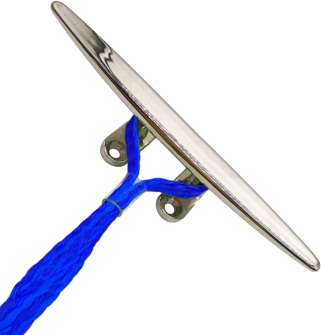 Set 2 parame elastice bungee 1,2–2,1 m cu carabină inox – mooring extensibil pentru barcă, ponton, jet ski - albastru