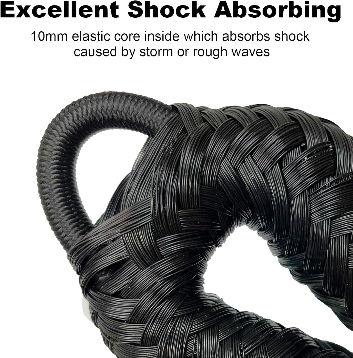 Set 2 parame elastice bungee 1,2–2,1 m cu carabină inox – mooring extensibil pentru barcă, ponton, jet ski - negru