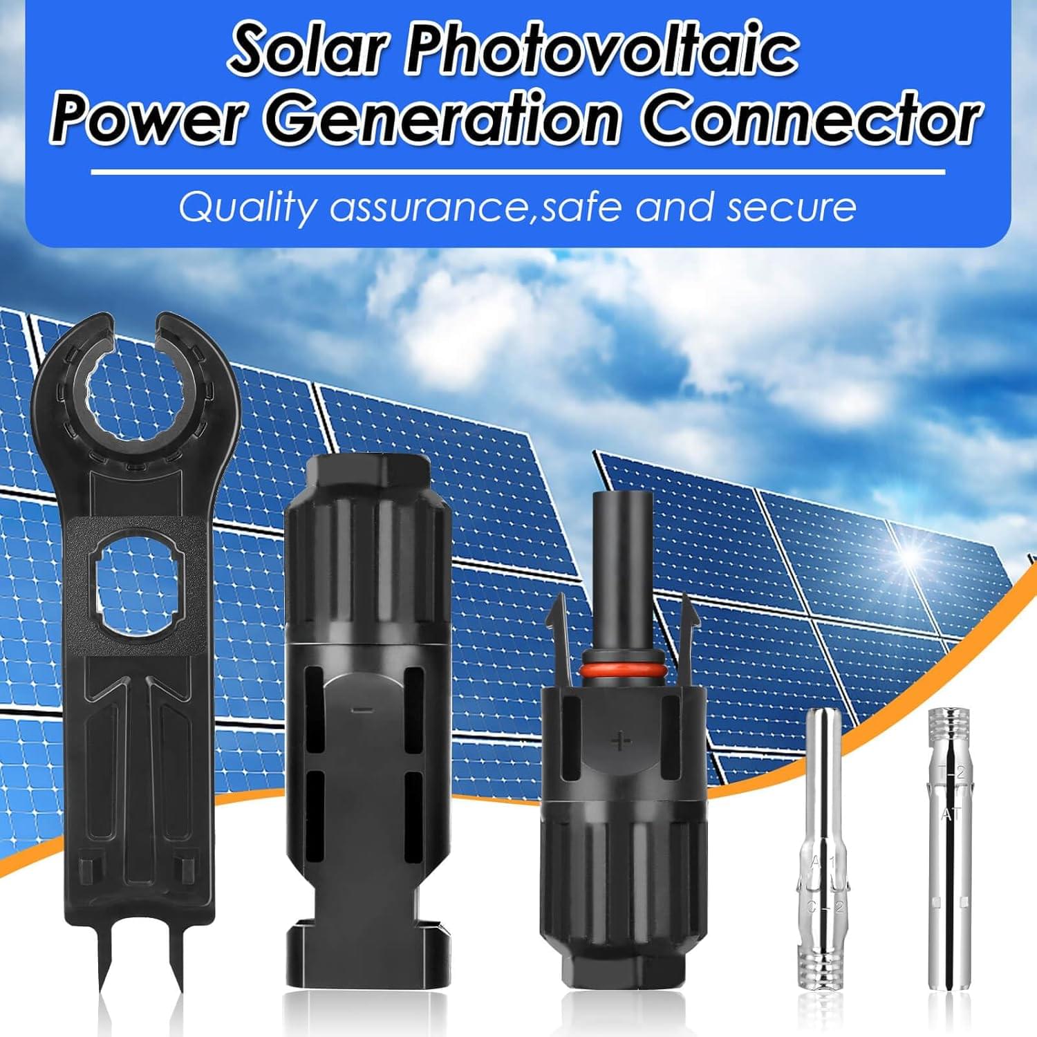 Set 10 conectori mc4 onuvio® pentru panouri solare fotovoltaice, mamă/tată, 1000v 30a, certificare ce rohs, rezistent la apa ip67