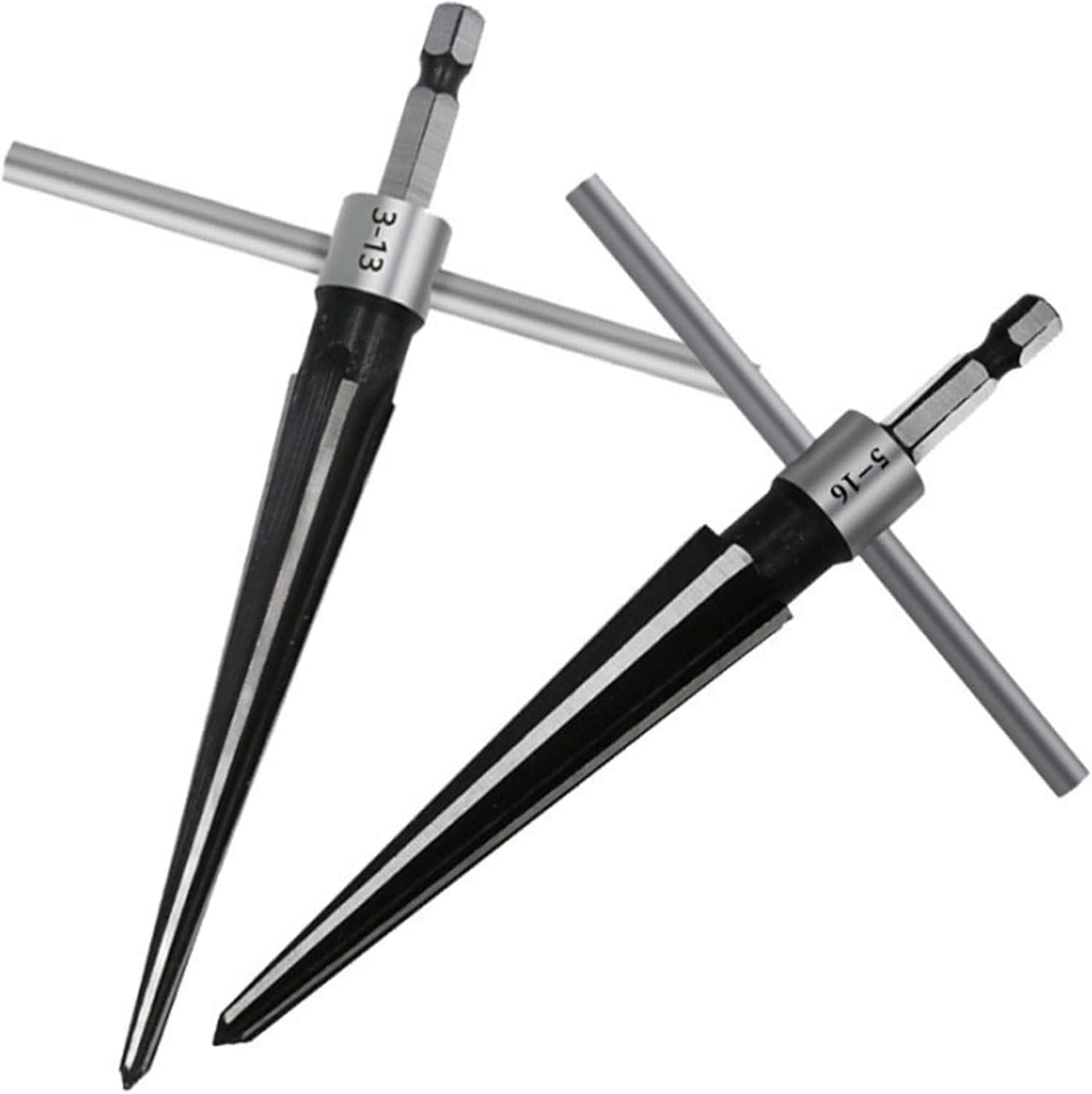 Set alezor conic, alezor manual și alezor conic gradual onuvio® pentru sanfren și cepuri, pentru găuri de 3-13 mm și 5-16 mm, lemn, metal sau aluminiu