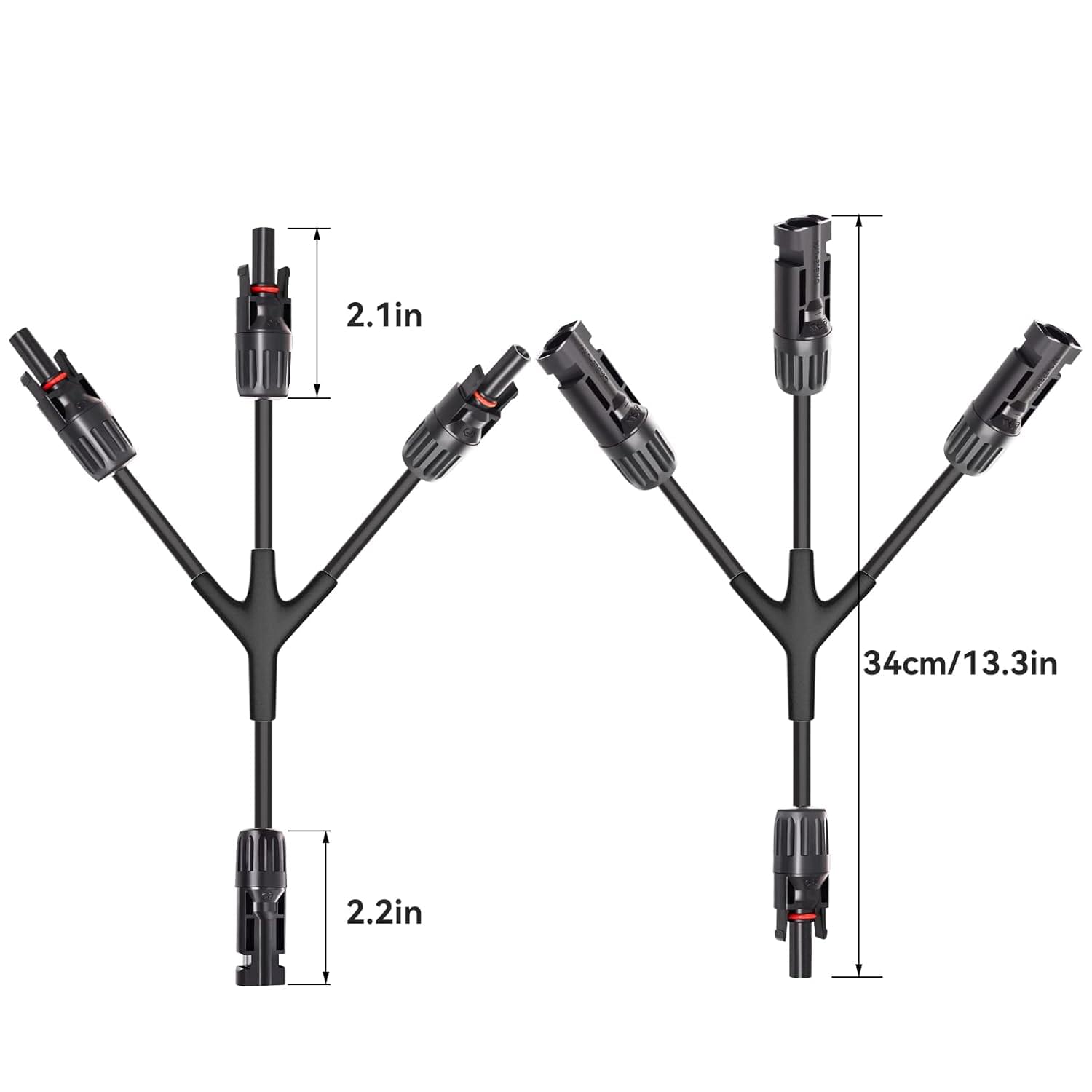 Splitter conector solar mc4 1 la 3 (y) – pereche m/fff + f/mmm, 1000v dc 30a, ip67, 2,5mm, 4mm, 6mm, certificari ce & rohs – onuvio®