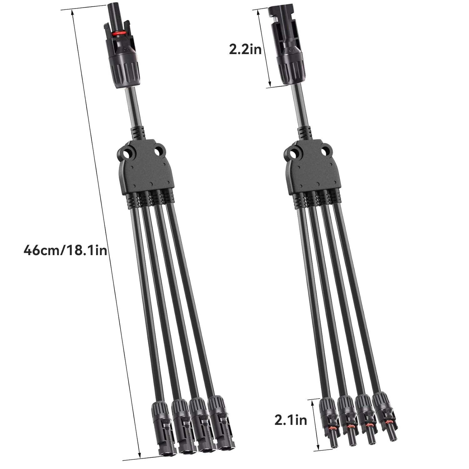 Splitter conector solar mc4 1 la 4 (y) – pereche m/ffff + f/mmmm, 1000v dc 30a, ip67, 2,5mm, 4mm, 6mm, certificari ce & rohs – onuvio®