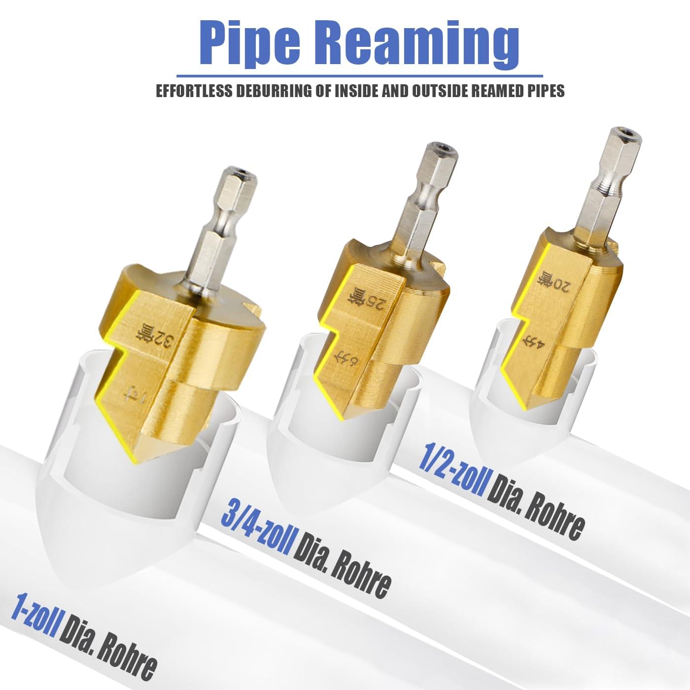 Set 3 alezoare conice de sanfrenare interioara pentru tevi ppr/pvc – prindere 1/4