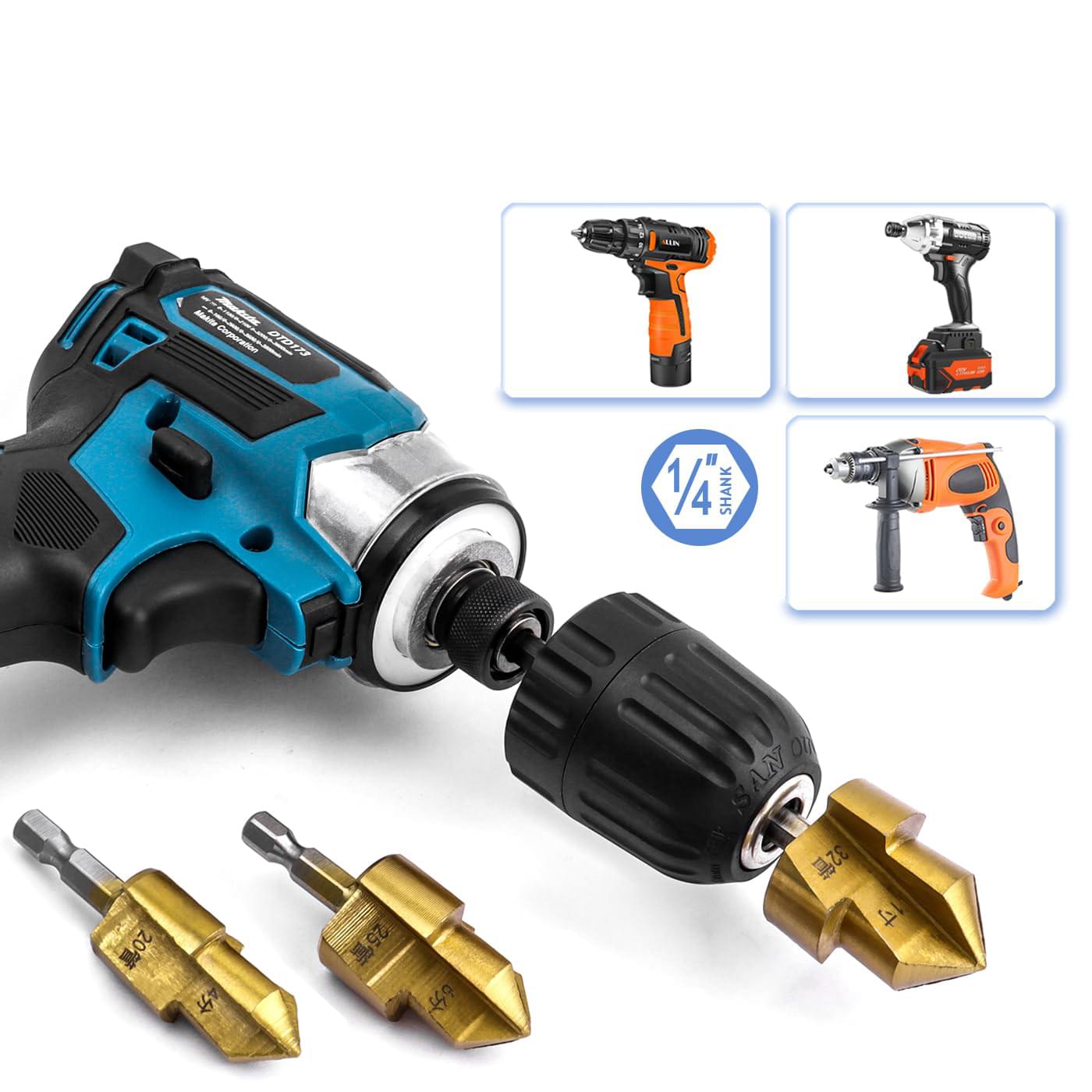 Set 3 alezoare conice de sanfrenare interioara pentru tevi ppr/pvc – prindere 1/4