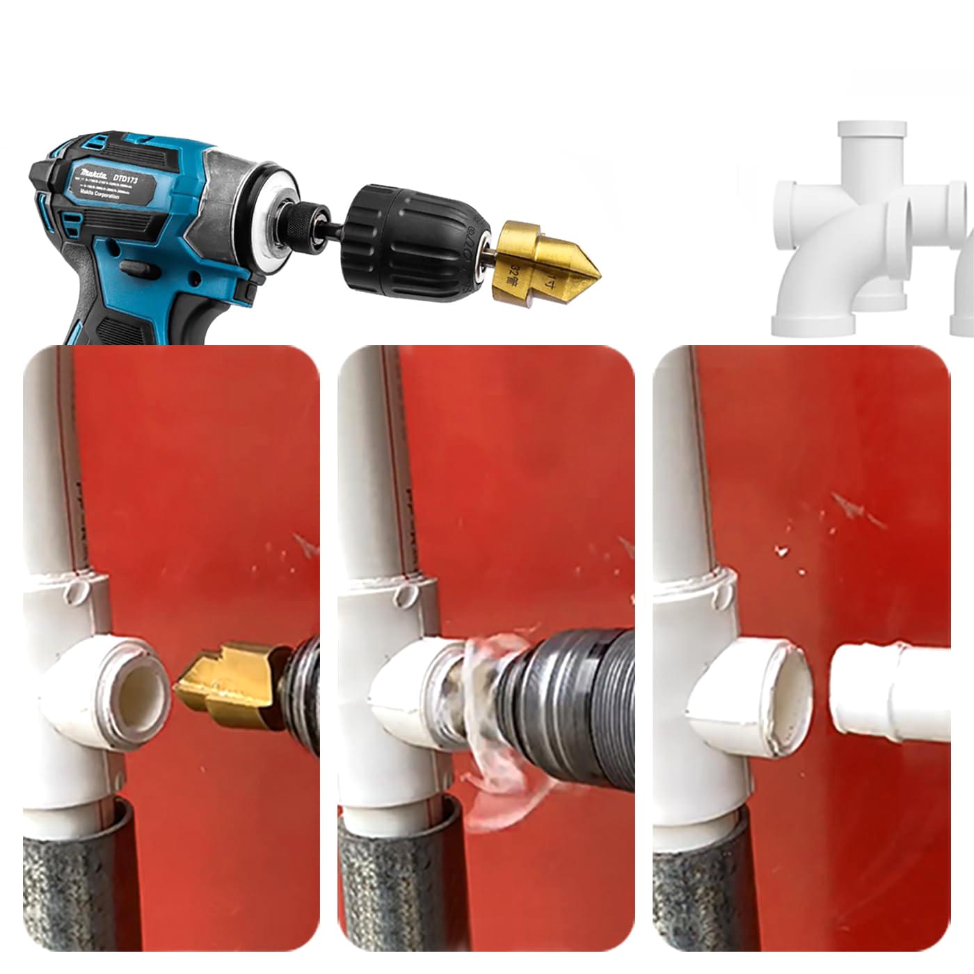 Set 3 alezoare conice de sanfrenare interioara pentru tevi ppr/pvc – prindere 1/4