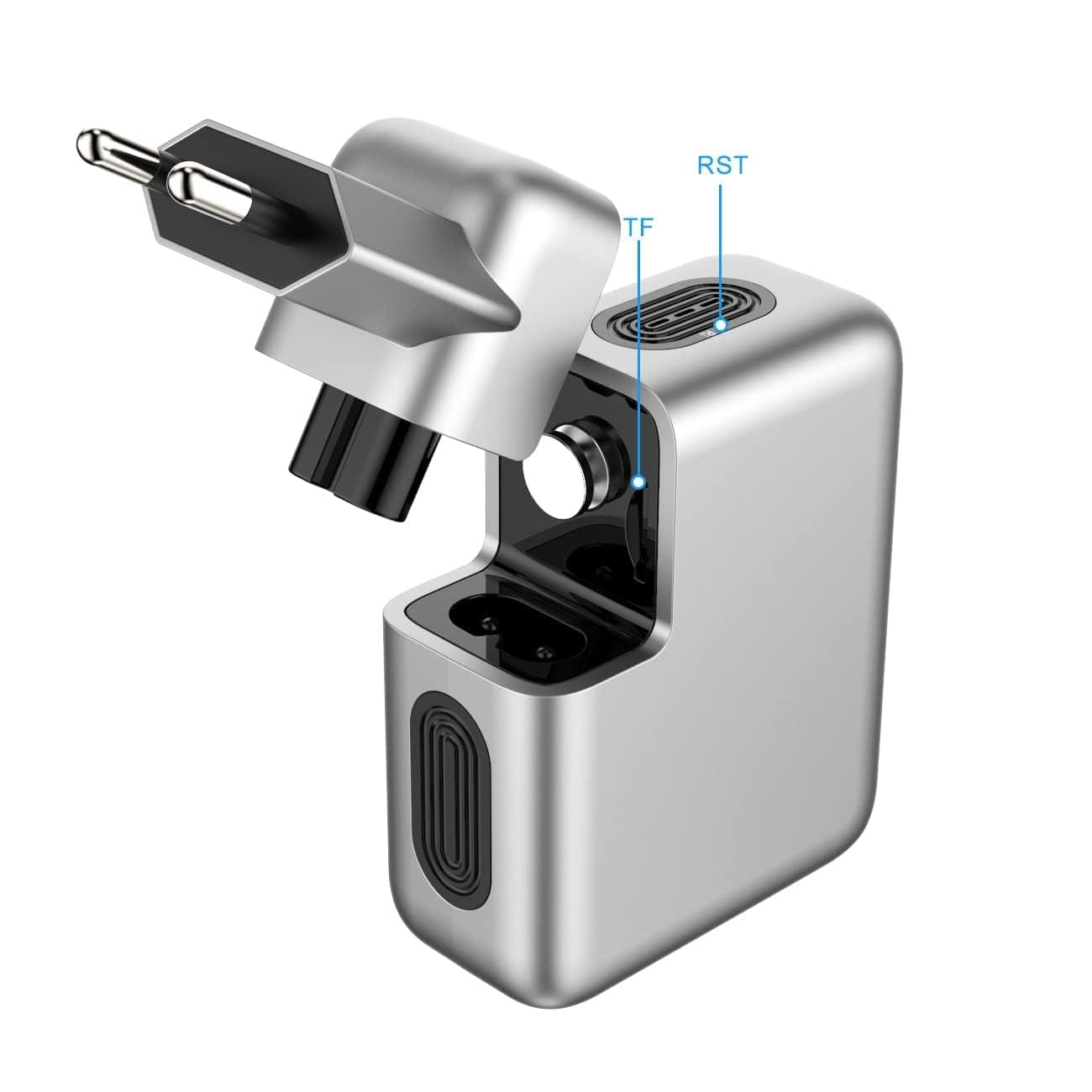 Mini camera incarcator 4k b22 cu wifi, night vision ir, detectare miscare, unghi 166°, suport microsd 128gb, onuvio® - 64 gb