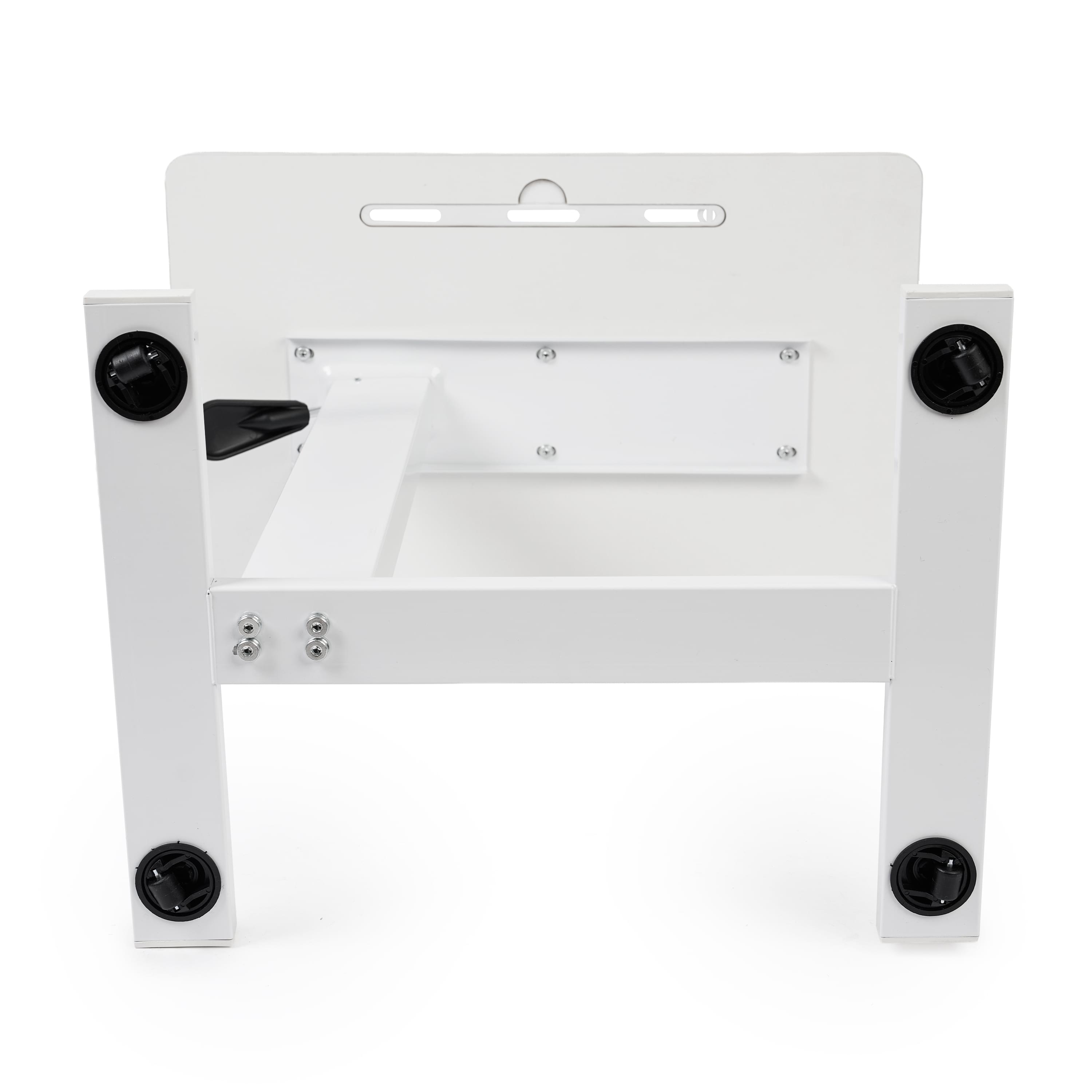 Masa reglabila pe inaltime cu lift pneumatic, cu roti – blat 60x40 cm, inaltime 66–90 cm, masa laterala pentru pat/canapea, onuvio® - alb