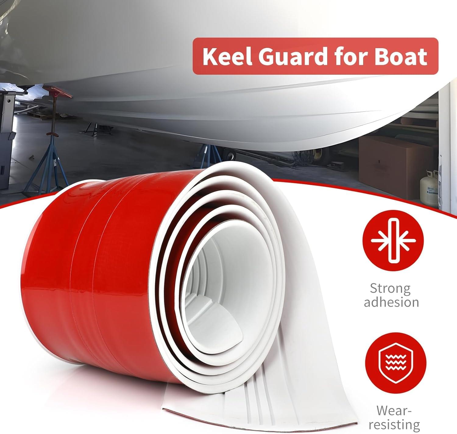Banda protectoare 3m pentru chila ambarcatiuni – onuvio® keel guard autoadeziv hdpe + frp, pentru fibra de sticla si unele barci din aluminiu, montaj diy - alb