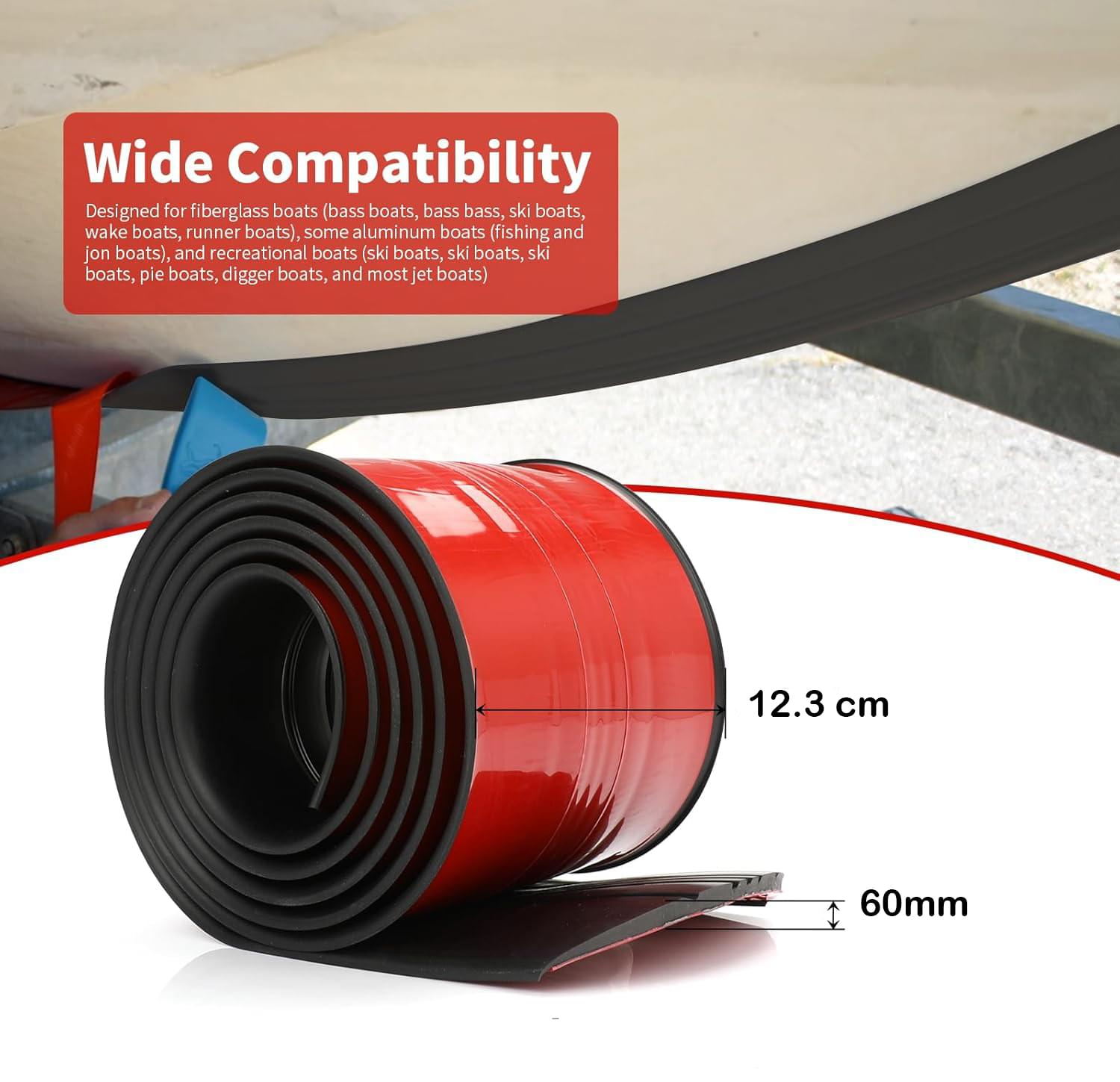 Banda protectoare 3m pentru chila ambarcatiuni – onuvio® keel guard autoadeziv hdpe + frp, pentru fibra de sticla si unele barci din aluminiu, montaj diy - negru