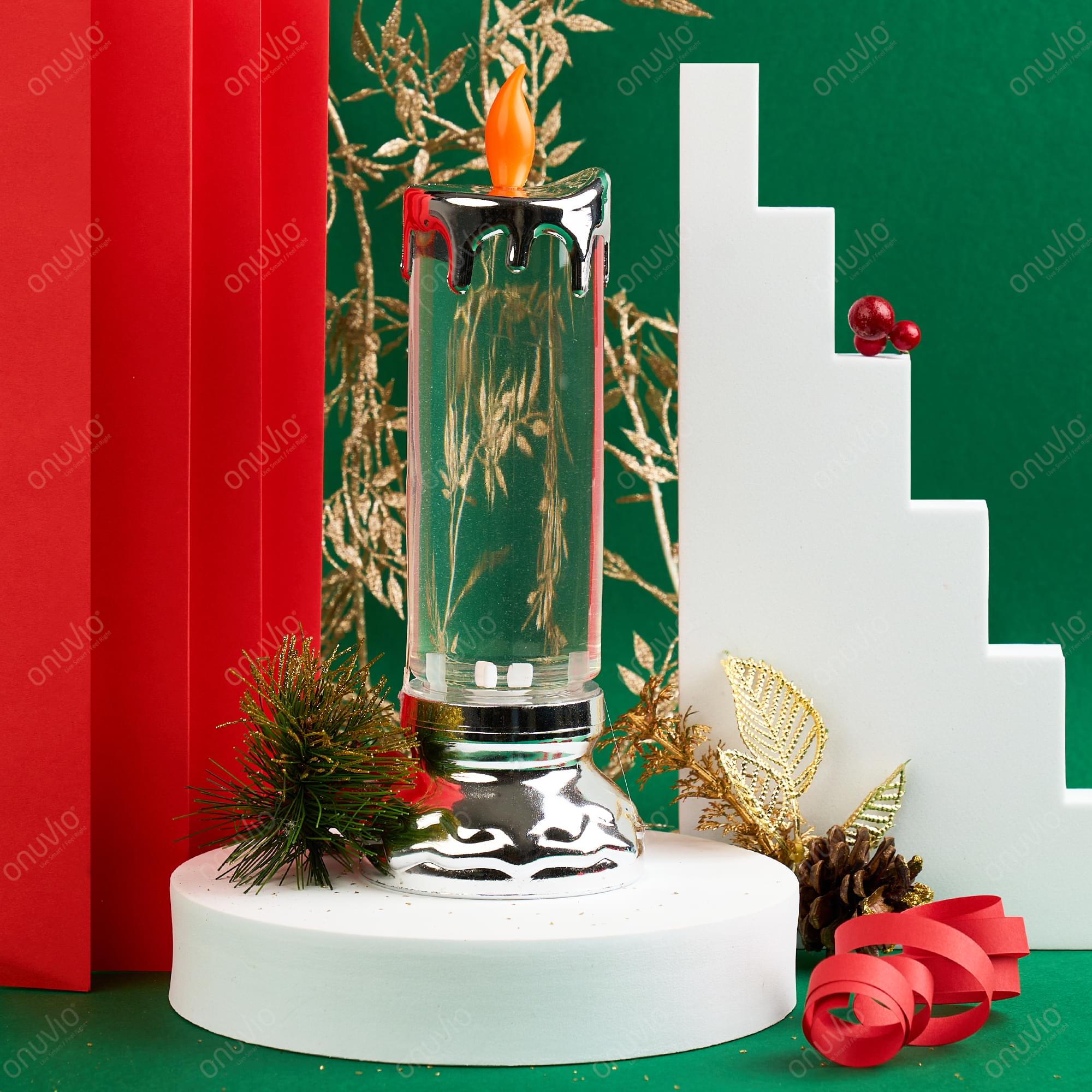 Lumanare led rotativa onuvio™ - lampa magica - argintiu