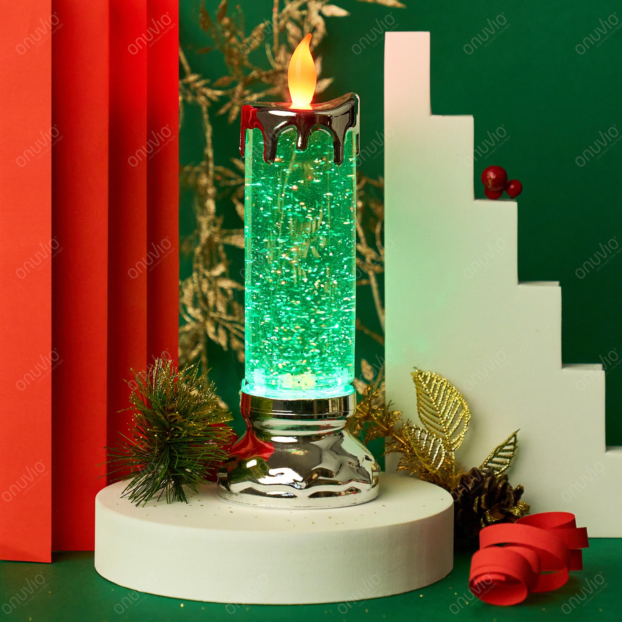 Lumanare led rotativa onuvio™ - lampa magica - argintiu