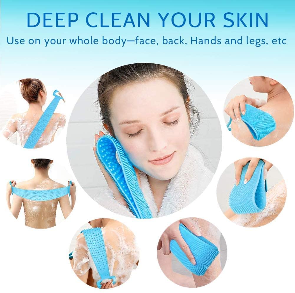Perie pentru spalat spatele din silicon / banda antibacteriana