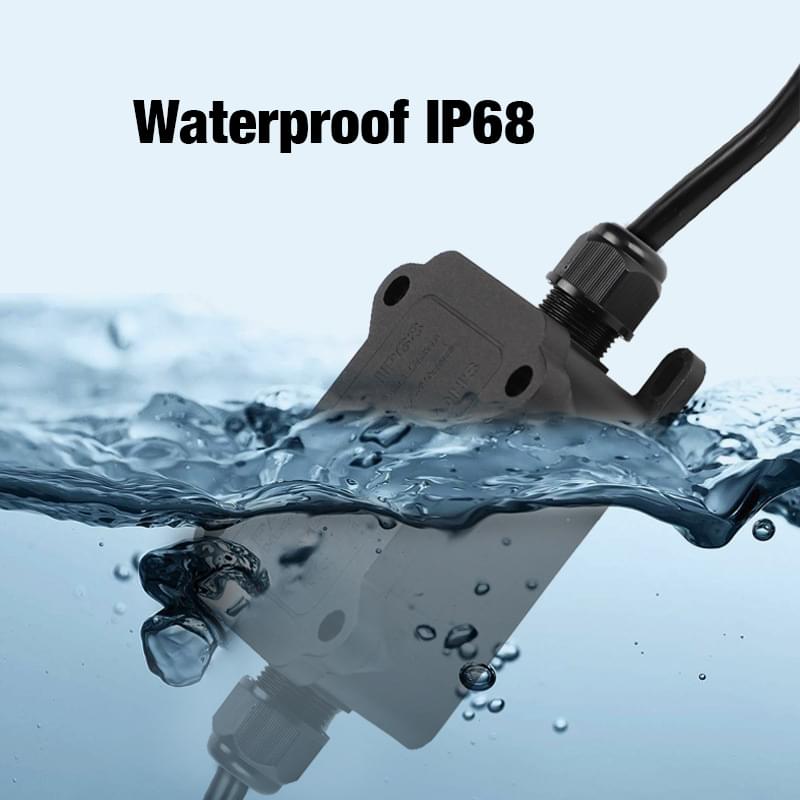 Doza de legatura exterior pa66, ip68 rezistent la apa, 1 intrare 3 iesiri, conector rapid cu levier 933 – cabluri Ø 5–8 mm, sectiune pana la 4 mm2, 32a 250v – onuvio
