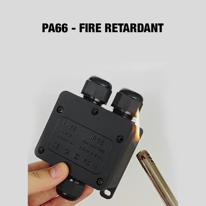 Doza de legatura exterior pa66, ip68 rezistent la apa, 1 intrare 3 iesiri, conector rapid cu levier 933 – cabluri Ø 5–8 mm, sectiune pana la 4 mm2, 32a 250v – onuvio