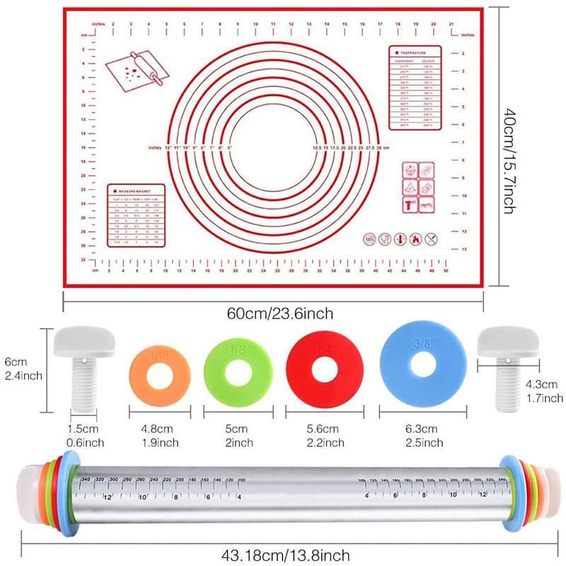 Sucitor din inox cu inele ajustabile si plansa pentru aluat