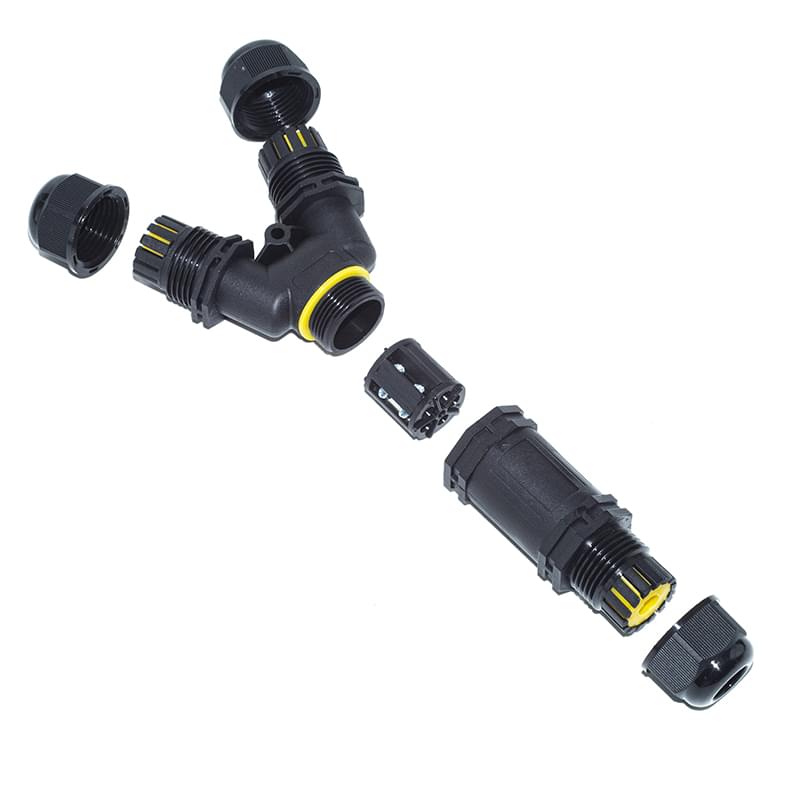 Conector derivatie y impermeabil ip68, exterior, m25, 3 poli, sectiune cablu 0.5-2.5 mm2, diametru cablu 5-8 mm, prindere pe surub - onuvio®