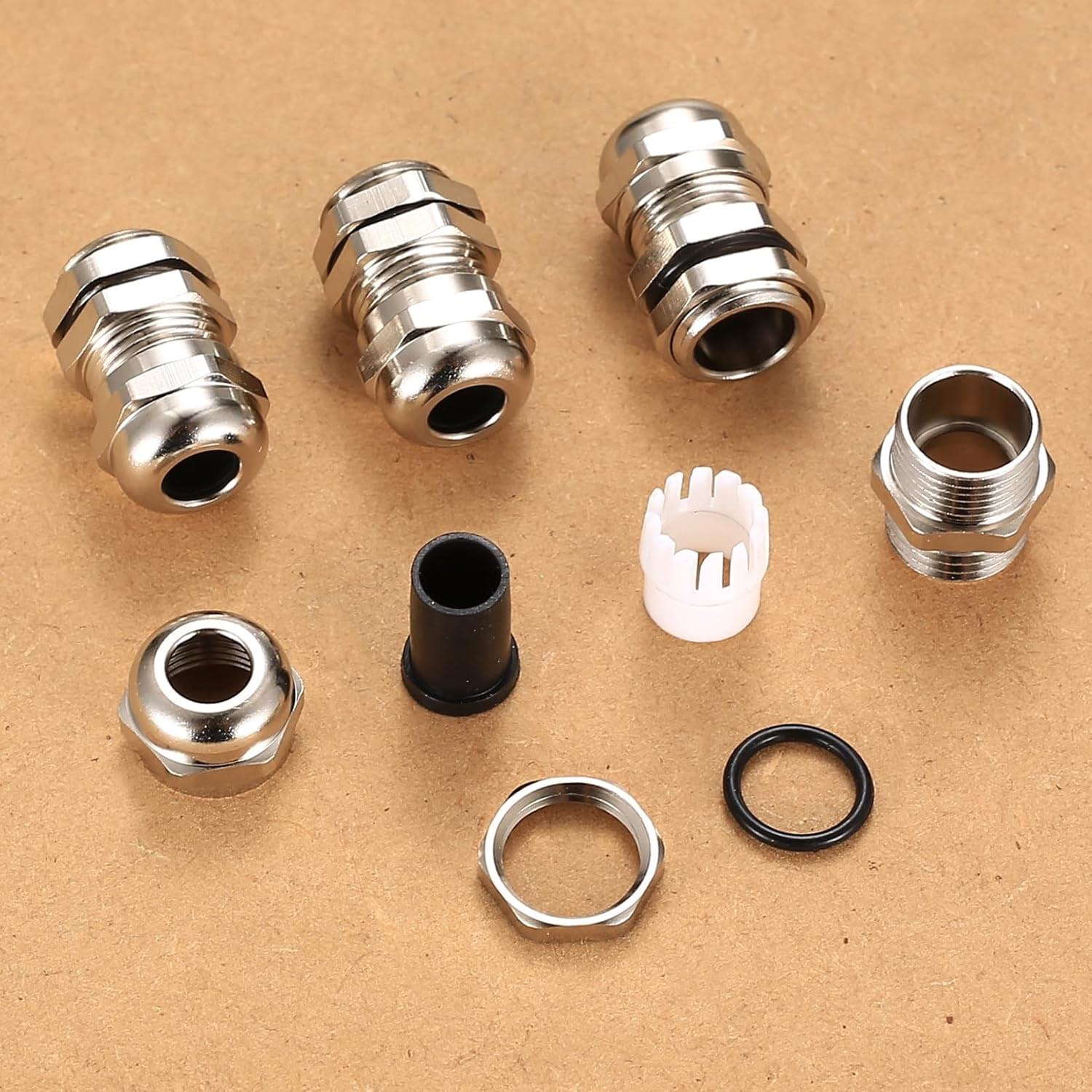 Set 33 presetupe metalice din alama onuvio®, m12-m25, ip68, heavy duty, filet metric, etansare profesionala, cutie organizare