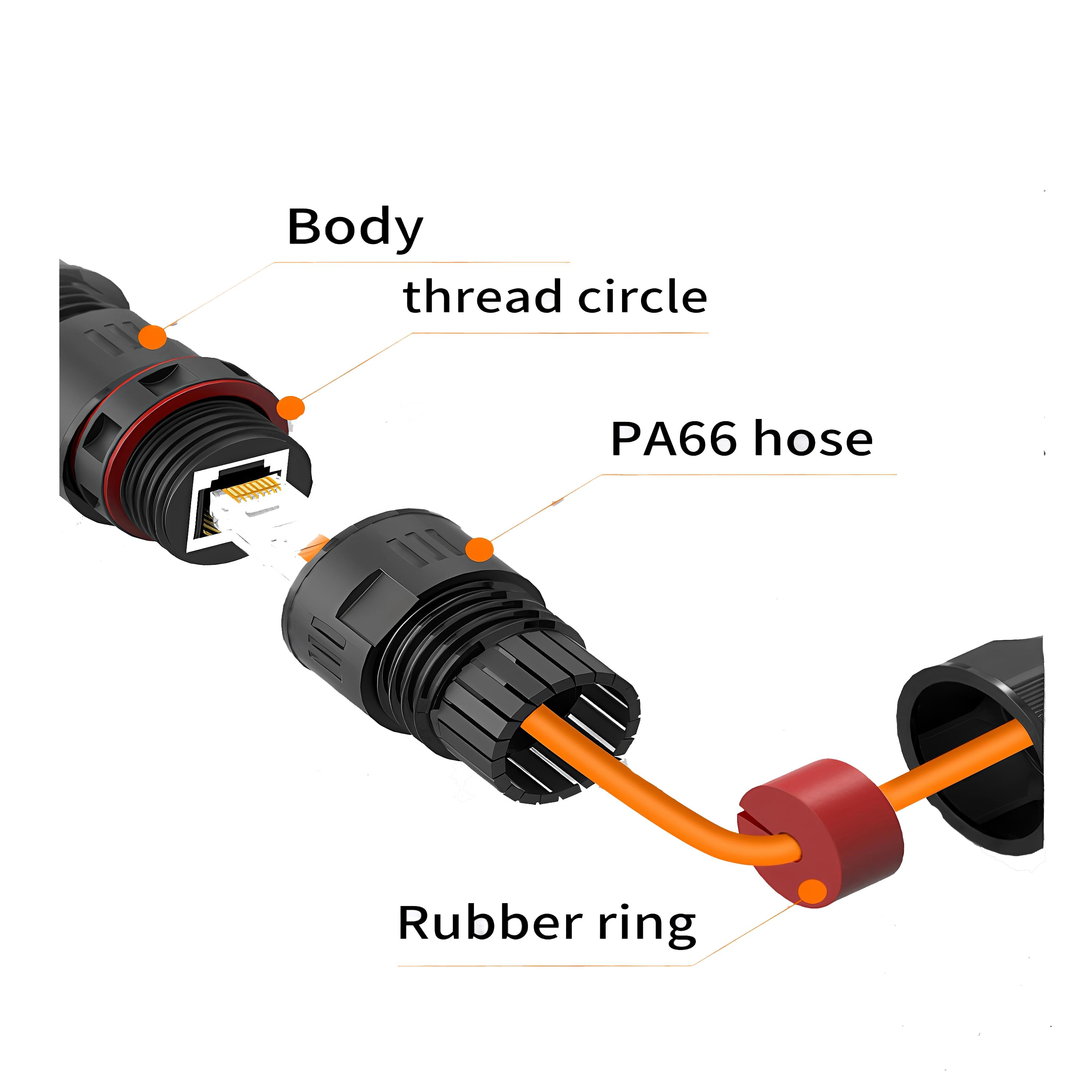 Conector rj45 exterior waterproof ip68, cat6a, prelungitor cablu ethernet, mufa ecranata m25, onuvio®
