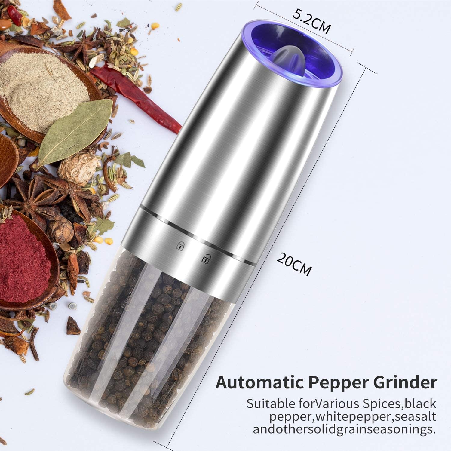 Set râșnițe inox sare, piper, electrice, automate, led, onuvio™