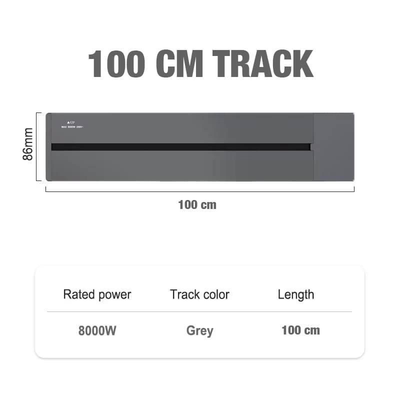 Sina modulara prize onuvio® 100cm, 8000w, 7 adaptoare (6x priza eu cu impamantare + 1x usb + type-c), montaj perete/blat, sistem premium birou/bucatarie, gri