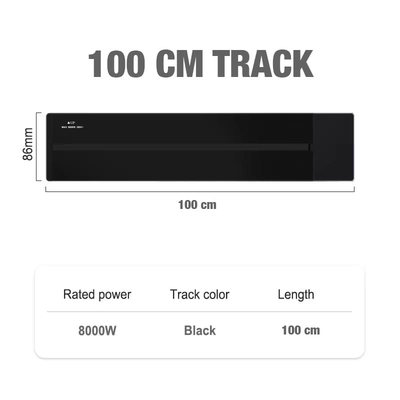 Sina modulara prize onuvio® 100cm, 8000w, 7 adaptoare (6x priza eu cu impamantare + 1x usb + type-c), montaj perete/blat, sistem premium birou/bucatarie, negru