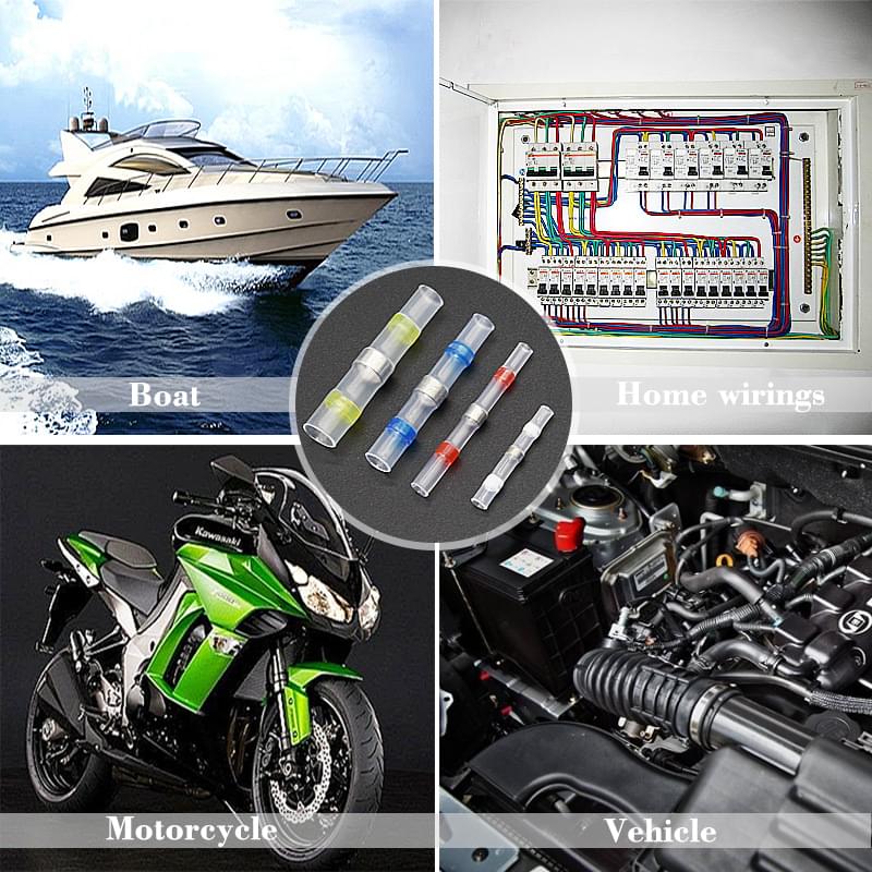 Set 120 conectori electrici termocontractibili profesionali onuvio™ - rezistenți la apă, tuburi termocontractabile cu fludor, lipire și etanșare, cu cutie de transport