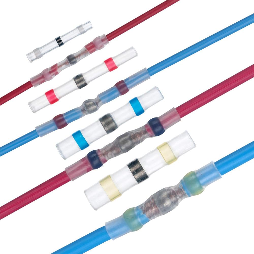 Set 120 conectori electrici termocontractibili profesionali onuvio™ - rezistenți la apă, tuburi termocontractabile cu fludor, lipire și etanșare, cu cutie de transport