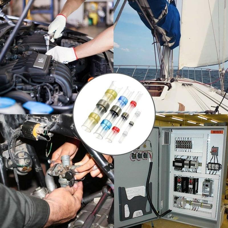 Set 120 conectori electrici termocontractibili profesionali onuvio™ - rezistenți la apă, tuburi termocontractabile cu fludor, lipire și etanșare, cu cutie de transport