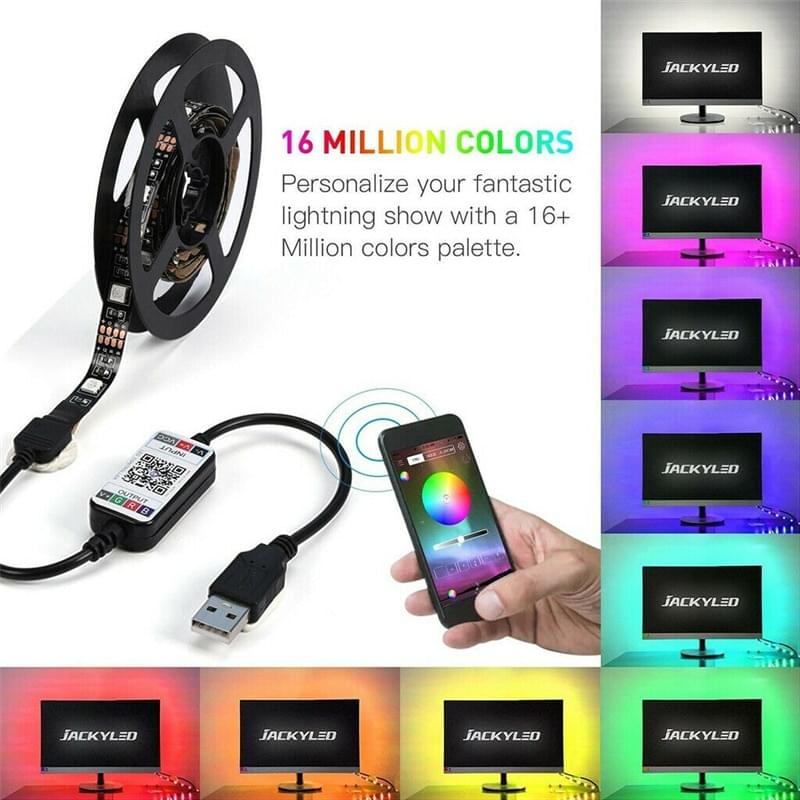 Banda led rgb smd5050, 5 metri,  cu aplicație pentru smartphone pentru iluminare ambientala