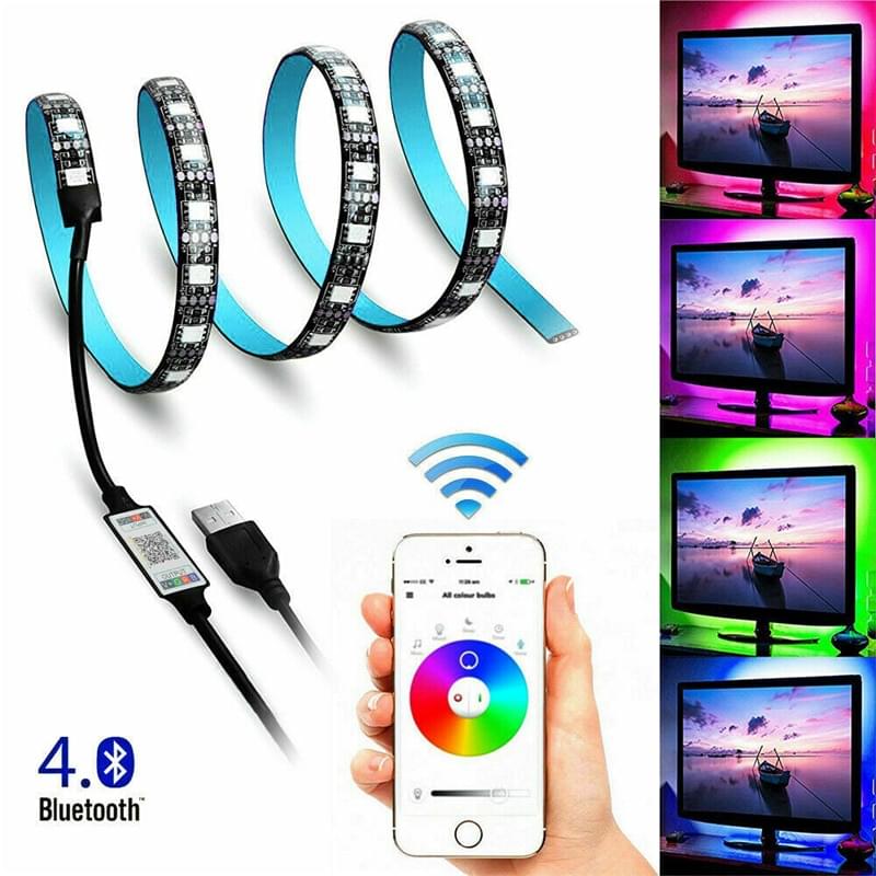 Banda led rgb smd5050, 5 metri,  cu aplicație pentru smartphone pentru iluminare ambientala