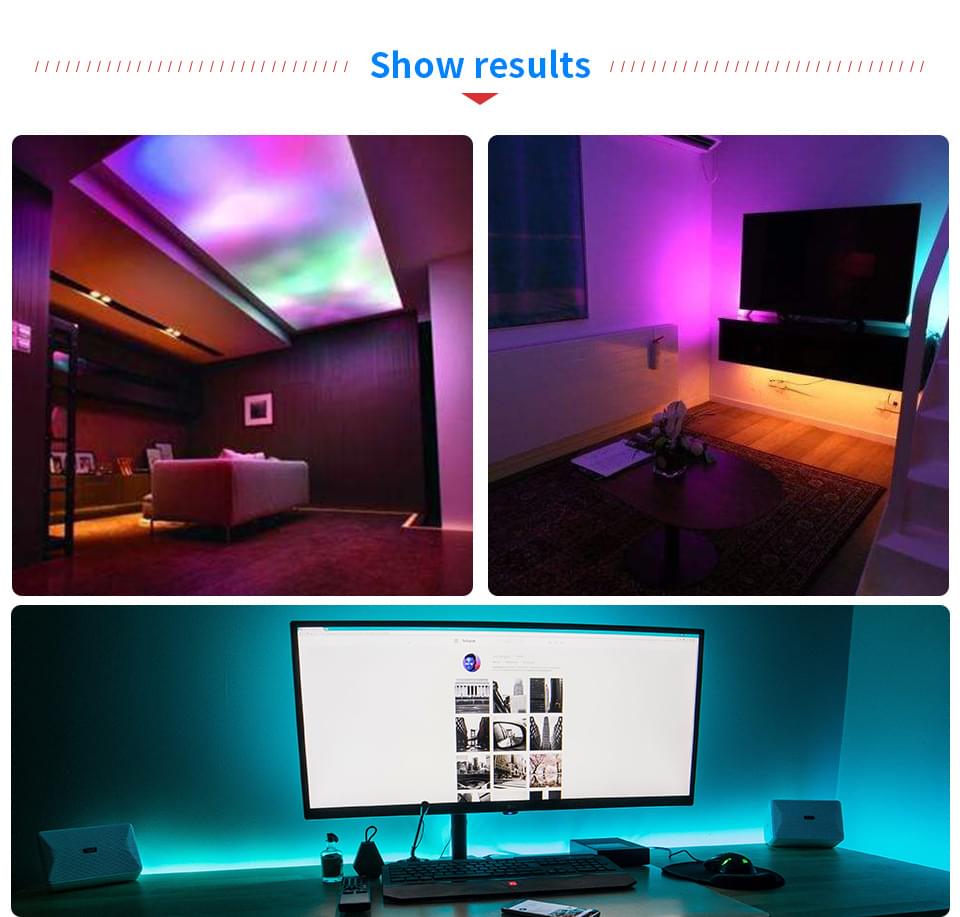 Banda led rgb smd5050, 5 metri,  cu aplicație pentru smartphone pentru iluminare ambientala