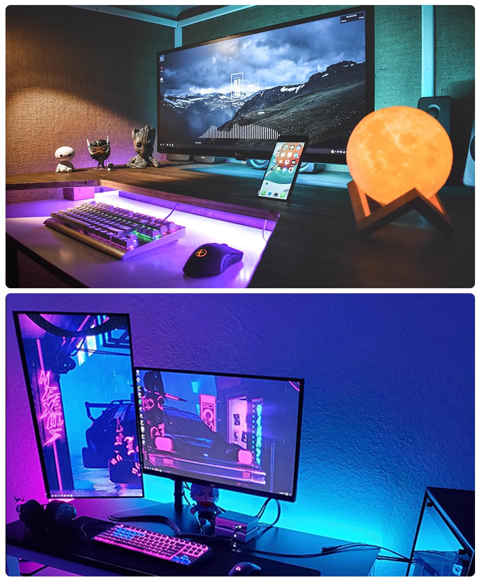 Banda led rgb smd5050, 5 metri,  cu aplicație pentru smartphone pentru iluminare ambientala