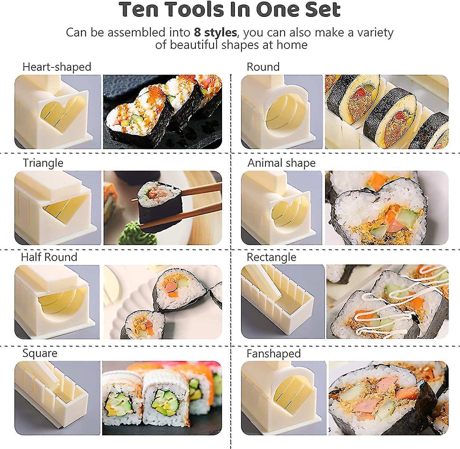 Set complet pentru preparare sushi - 10 piese onuvio®, ustensile premium, ideal pentru sushi acasă