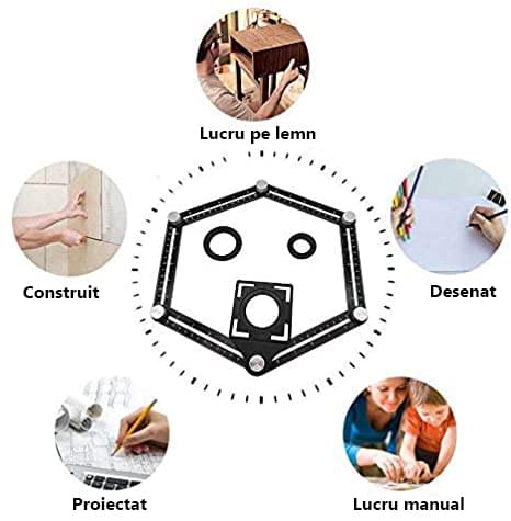 Sistem pliabil, rigla multi-unghiulara aluminiu, trasare gauri, 6 segmente, onuvio®