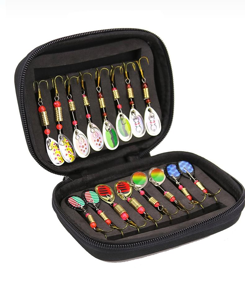 Set pescuit, lingurite rotative,16 piese, geanta transport impermeabila onuvio®