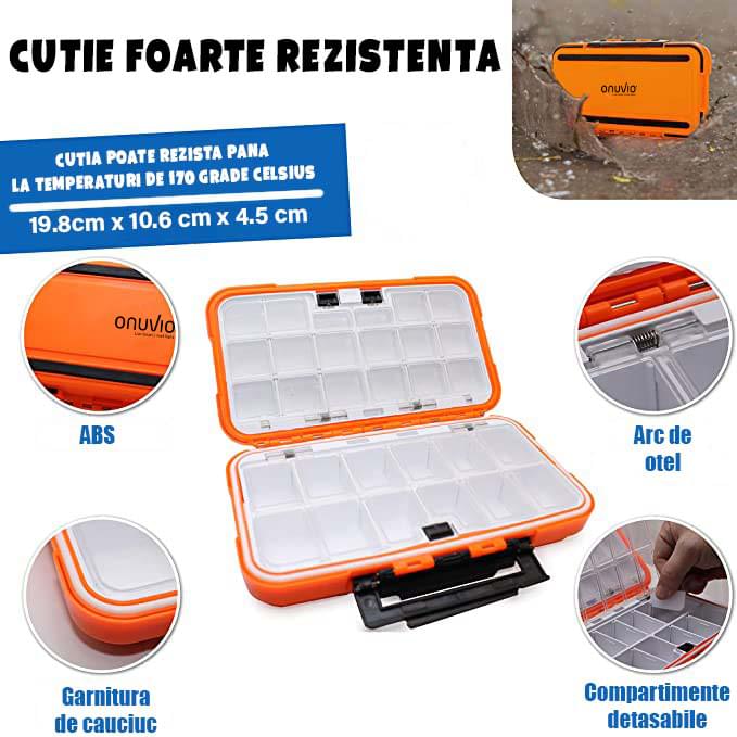 Set pescuit cu 122 piese momeli, voblere,  geanta de transport compartimentata, rezistenta la apa, onuvio®