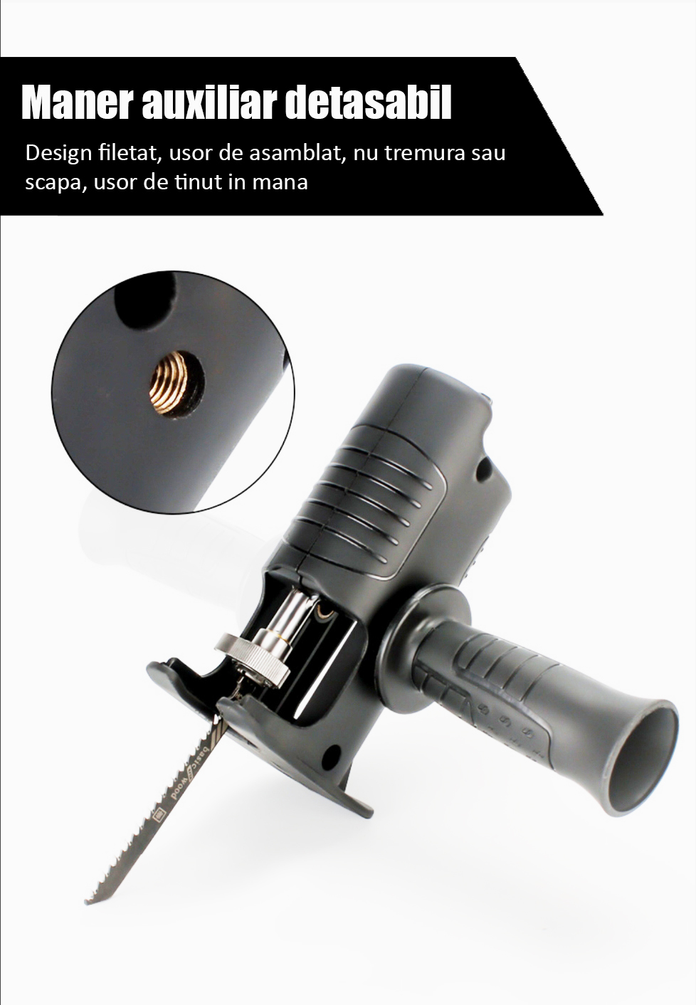 Adaptor de fierastrau lance pentru bormasina electrica, multifunctional, portabil, cu 3 lame, Onuvio® 