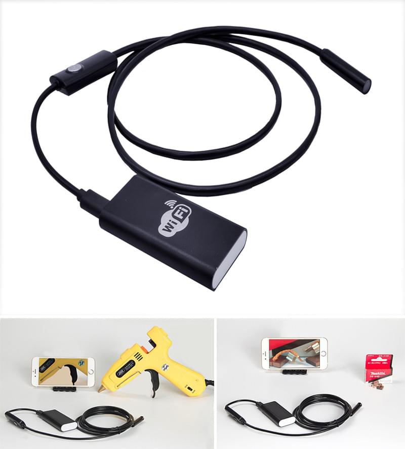 Camera wireless tip endoscop cu 8 led-uri si lumina reglabila, 5 metri, rezistenta la apa,  onuvio® 