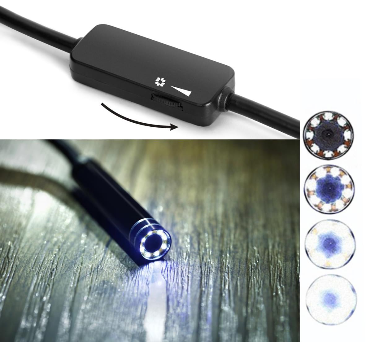 Camera wireless tip endoscop cu 8 led-uri si lumina reglabila, 5 metri, rezistenta la apa,  onuvio® 