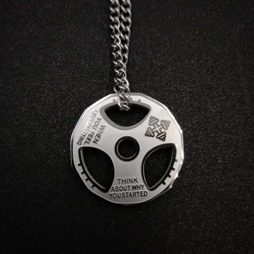 Pandant argintiu, rotund, otel inoxidabil, pentru barbati, onuvio® 