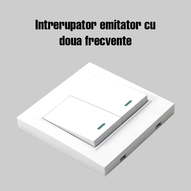 Intrerupator alb on/off, cu emitator si receptor, fara fir, cap scara, pentru casa si birou onuvio® 