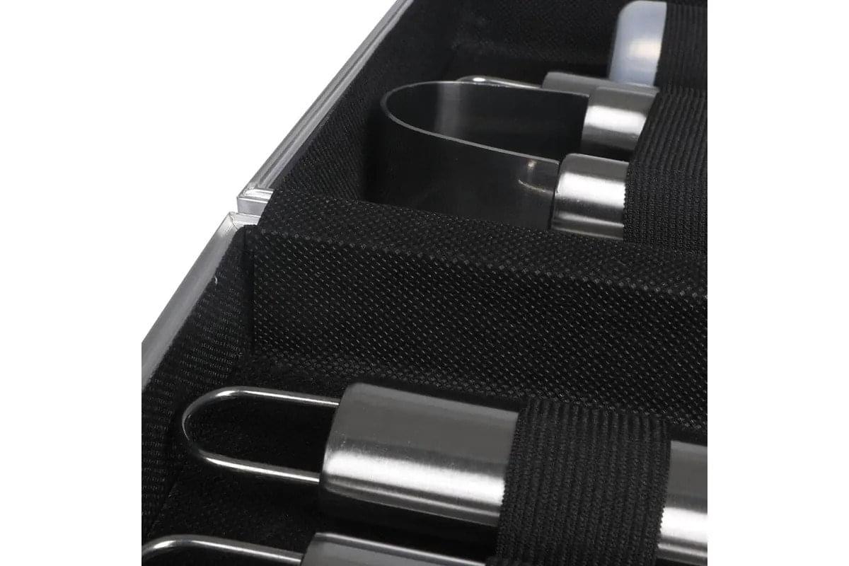 Set ustensile pentru gratar onuvio® 11 piese inox, geanta de transport si termometru digital 