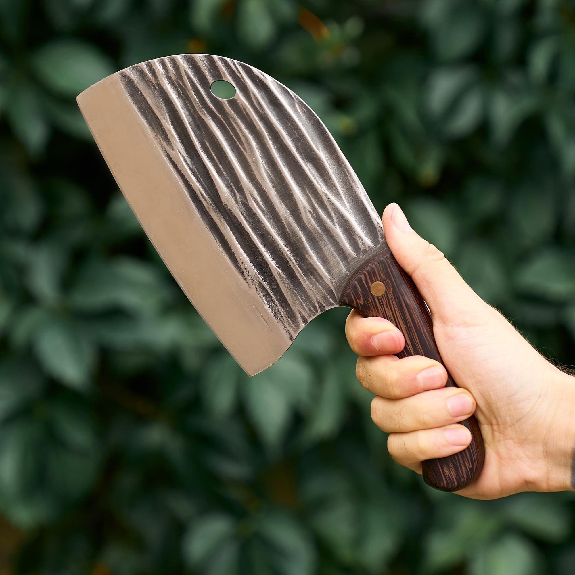 Cutit profesional tip satar almazan, onuvio®,  full tang, universal pentru bucătărie, feliat, tranșat, tocat, otel carbon, lama forjata, 250mm,  negru