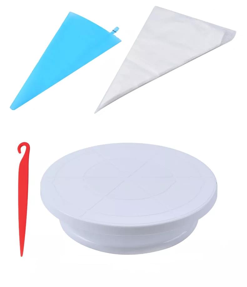 Set platou rotativ 66 piese, duze pentru ornat si modelatoare martipan, onuvio™ elena