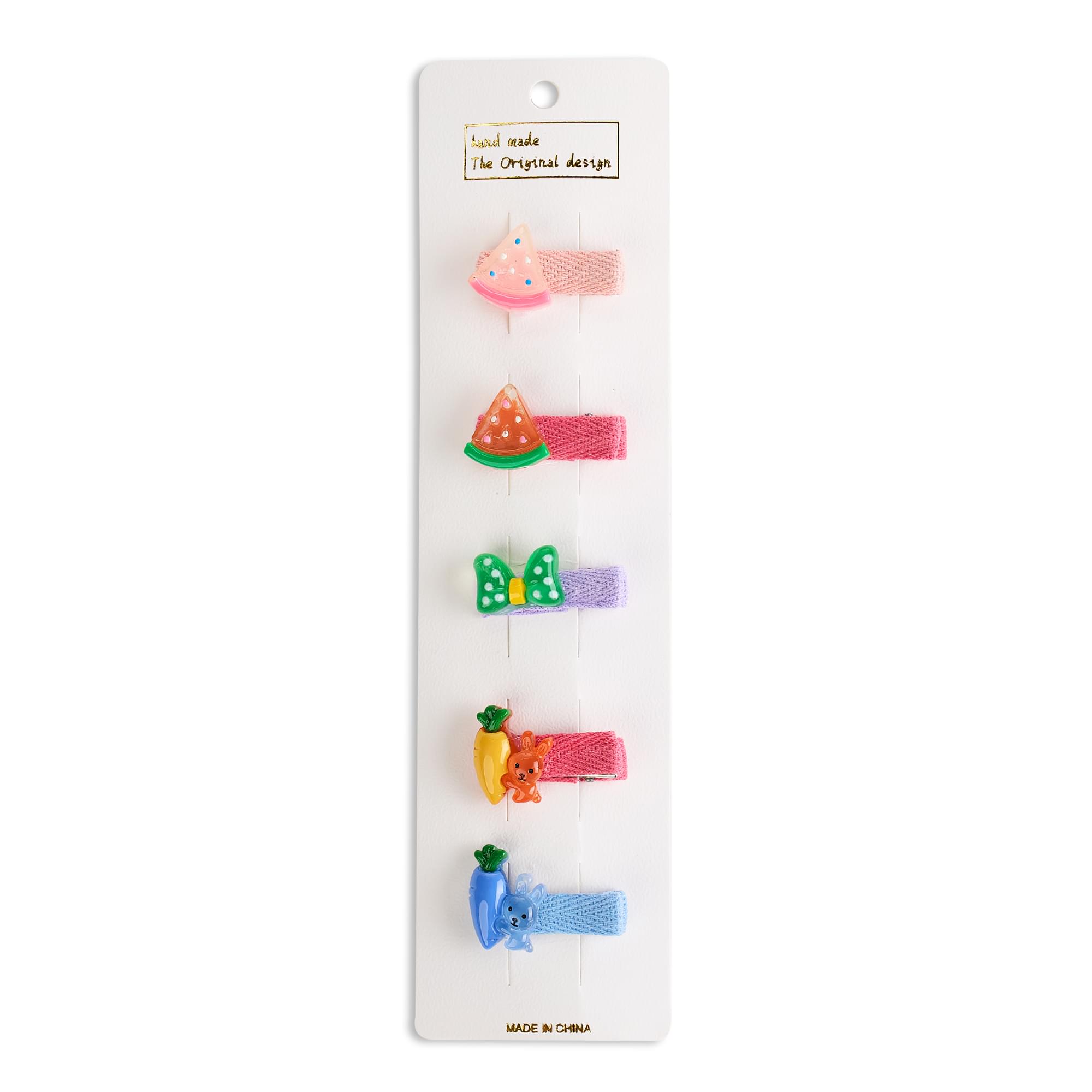 Set 5 clame par pentru fetite, bumbac organic, protectie scalp, fara zgarieturi si durere, onuvio® - h01-12