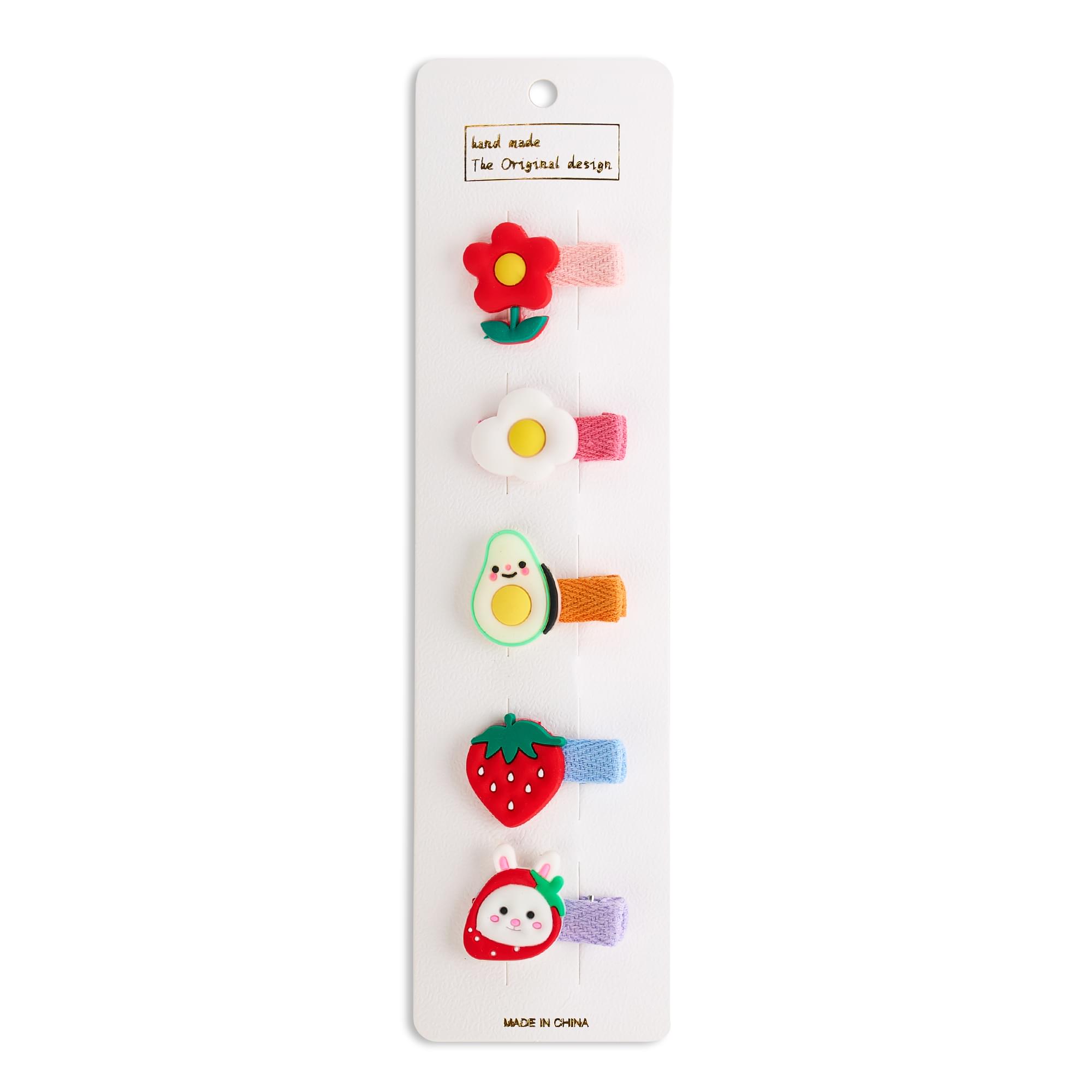 Set 5 clame par pentru fetite, bumbac organic, protectie scalp, fara zgarieturi si durere, onuvio® - h01-15