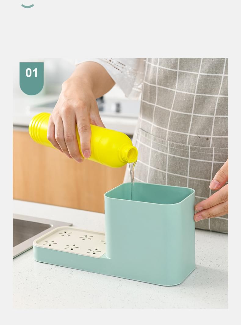 Suport bucatarie multifunctional pentru detergent vase, burete, laveta si accesorii curatenie vase de bucatarie, pentru chiuveta, onuvio™