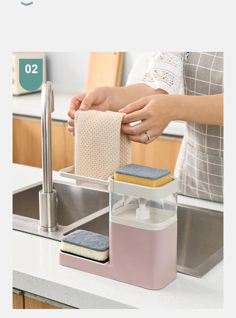 Suport bucatarie multifunctional pentru detergent vase, burete, laveta si accesorii curatenie vase de bucatarie, pentru chiuveta, onuvio™