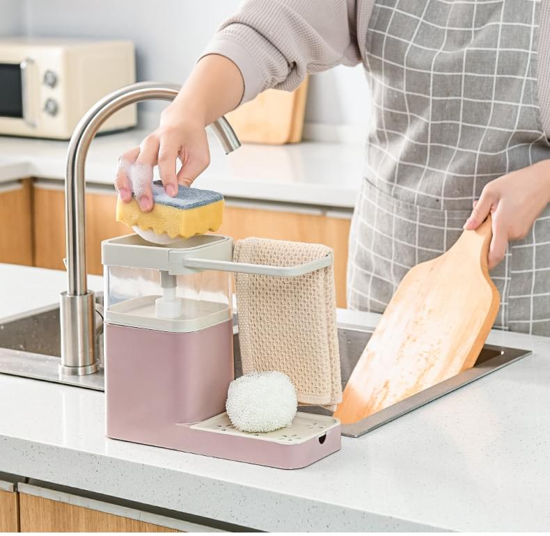 Suport bucatarie multifunctional pentru detergent vase, burete, laveta si accesorii curatenie vase de bucatarie, pentru chiuveta, onuvio™