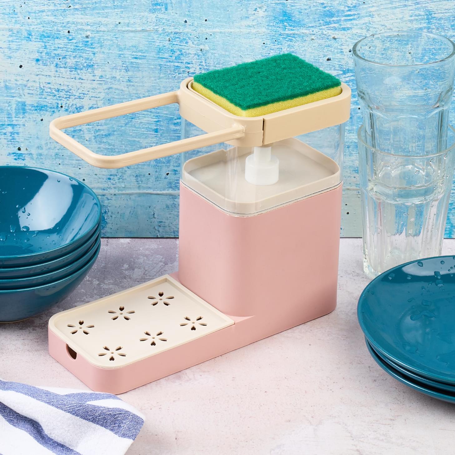 Suport bucatarie multifunctional pentru detergent vase, burete, laveta si accesorii curatenie vase de bucatarie, pentru chiuveta, onuvio™